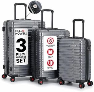 Bell+Howell PC+ABS Hard Shell Luggage Set of 3 with Built in Luggage Scale