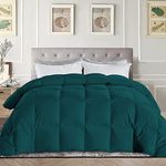 RAJVEER TEXTILE 350 GSM Microfiber Comforter Double Bed Blanket/Rajai/Quilt/Dohar (90" x 100") Restful Sleep Box Stitch Comforter for Double Bed Teal Color