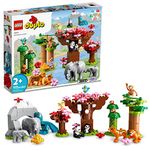 LEGO DUPLO Wild Animals of Asia 10974, Bricks Set with Panda & Elephant Baby Animal Toy Figures plus Sounds, Toys for Toddlers, Girls & Boys Age 2-5