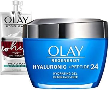 OLAY Regenerist Hyaluronic Acid + Peptide 24 Gel Face Moisturizer for All Day Skin Hydration, Fragrance-Free, 1.7 oz with Niacinamide, includes Whip Travel Size for Dry Skin