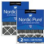 Nordic Pure 20x25x5 (4-3/8 Actual Depth) Plus Lennox X6673 Replacement AC Furnace Air Filter, 2 PACK, MERV 12 Pleated + Carbon, 2 Piece