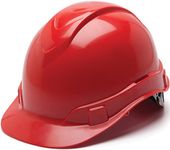 Pyramex Ridgeline Cap Style Hard Hat 4 Point Ratchet Red