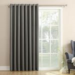 Sun Zero Barrow Energy Efficient Grommet Sliding Patio Door Curtain Panel, 100" x 84", Steel