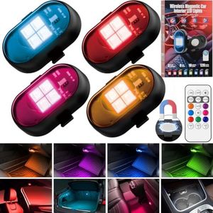 Wireless Magnetic Car Interior LED Lights, RGB Ambient Lighting with Remote