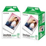 Fujifilm Instax Mini Instant Film, 2 x 10 Shoots x 2Pack (Total 40 Shoots) Value Set