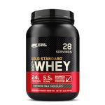 Optimum Nutrition Gold Standard 100% Whey Muscle Building and Recovery Protein Powder With Naturally Occurring Glutamine and BCAA Amino Acids, Extreme Milk Chocolate Flavour, 28 Servings, 896 g