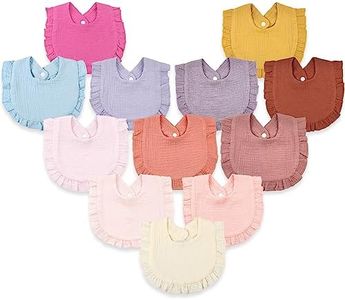 Baby Bibs Baby Drool Teething Bibs Set of 12, 4-Layer 100% Muslin Cotton, Unisex - Babies, Infants