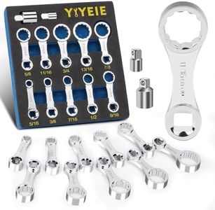 YIYEIE 12PCS Torque Adapter Set SAE, 5/16", 3/8", 7/16", 1/2", 9/16", 5/8", 11/16", 3/4", 13/16", 7/8", 3/8" Drive Torque Wrench Adapter, 12 Point Torque Extender Adapter with 1/2" + 1/4" Adapter