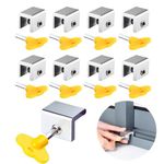 8Pcs Sliding Window Locks with Key | Adjustable Aluminium Security Locks for Sliding Windows & Doors | Child Safety & Home Protection Stoppers, Silver