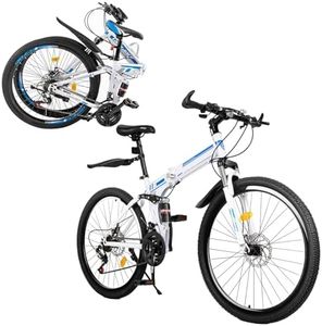 DCSYOG Mountain bike 26 pollici pieghevole bicicletta 21 marce bicicletta pieghevole adulto MTB Bike freno a disco biciclette per ragazze ragazzi uomini e donne