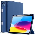 JETech Case for iPad 10 (10.9-Inch, 2022 Model, 10th Generation) with Pencil Holder, Slim Tablet Cover with Soft TPU Back, Auto Wake/Sleep (Navy)