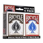 Bicycle Standard Index (4 Pack , Black/Red)