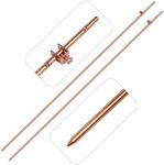 2-Pack Ground Rod 3/8''x4', Grounding Stake, Electrical Fence Antenna Electrode Satellite Dish TV Aerial Electrical Wire Lightning Rod Grounding Bar Copper Grounding Rod