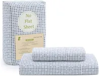 LANE LINEN Twin XL Fitted Sheet, 100% Organic Cotton 2Pc Set (1 Fitted Sheet, 1 Pillowcase) Percale Weave, Bottom Sheet, Soft, Breathable, Fits Mattress Upto 15" Deep - Polka Dot Blue (No Flat Sheet)