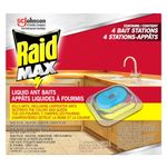 Raid Max Double Control Liquid Ant Killer Baits and Traps for Indoor Use, Child Resistant, 4 Count