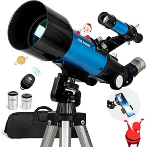 Telescope for Kids Adults Astronomy Beginners - 70mm Aperture and 400mm Focal Length Professional Refractor Telescope with Remote Great Christmas Astronomy Gift for Kids with Gift Package, Blue