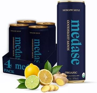 MEDASE Moscow Mule "Goodnight Moon" Non-Alcoholic Mocktail (12oz 4 Pack) Authentic Taste, Healthy and Organic Drink, Alcohol Free Beverage, Low Calorie, Gluten Free, Vegan, GMO Free