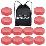 Overmont Ice Hockey Pucks Practice Hockey Pucks Sports Fan Hockey Pucks Ice Hockey Balls Red 12PCS