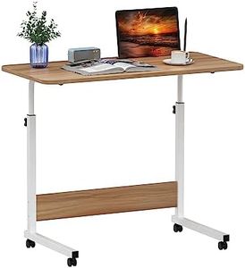 Wohenster Escritorio para Computadora Portátil, Mesa de Ordenador Extraíble y Altura Ajustable, Mesa de Ordenador con Ruedas, Mesa Auxiliar portátil para sofá Cama,80 × 40 cm, marrón Escritorio