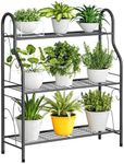 DelSol Metal Plant Stand Rack, Indoor Outdoor Plant Display Shelf Flower Pot Holder for Garden Patio Balcony Porch Corner Living Room, Multiple Storage Shelf for Home Use (3 Tier)