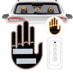 Hand Gesture Light for Car, Finger Gesture Light with Remote, Middle Finger Car Light, Car LED Sign Hand, Funny LED Car Back Window Sign Car Accessories, Car Road Rage Signs Gifts for Men and Women