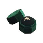 TINGFENG Velvet Ring Box Jewelry Box Earring Boxes Vintage Jewellery Case Velvet Ring Gift Box for Wedding Engagement Proposal Birthday Ceremony Holding 1 Rings (Dark green Single ring)