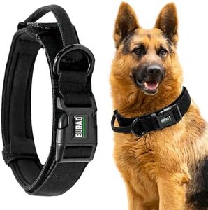 Buraq Tactical Dog Collar, Military-Grade Nylon, Reinforced Buckle & Control Handle, Adjustable & Heavy Duty Training Belt for Medium & Large Dogs (Black, XL)
