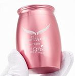 LINES ARTE Mini Urns for Human Ashes, 2.7x1.7Inch Keepsake Small Urns for Ashes Adult Male/Female with Rose Gold Angel Wings, Decorative Keepsake Urns for Adult Ashes