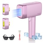 Laser Hair Removal Device with 0.5 s/Flash, 3 Attachments for Precision Hair Removal, IPL Hair Removal with Max 20J Energy and Ice Cooling for Painless, Long Lasting Full Body Hair Removal, Home use