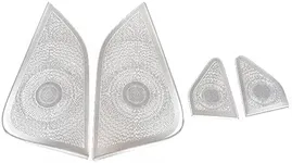 4PCS Stainless Steel Car Coaxial Speaker Cover Grill Car Door Speaker Cover Compatible with Tesla Model 3 2017-2021