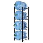 MOOACE 4-Tier Water Jug Rack, 5 Gallon Detachable Water Bottle Holder for Kitchen, Office, Home, Black