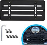 Front Bumper License Plate Bracket for Nissan 2000-2025, Plate Holder Set w 6 Unique Screw Bolts & Wrench Kit, License Tag Mounting Kit, Quality Plate Holders, Premium Car & Truck Accessories