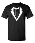 Feelin Good Tees Tuxedo Homecoming Formal Graduation Prom Costume New Years Eve Tux T Shirt, Black2, X-Large