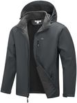 33,000ft Men's Softshell Jacket with Hood Fleece Lined Windbreaker Lightweight Waterproof Jackets for Hiking