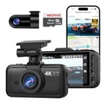 Miofive Dash Cam Front and Rear, 4K+2K Dual Dash Camera for Cars, Includes a 32GB Card, Built-in Wi-Fi, Bluetooth, GPS, Night Vision, HDR, 24-Hour Parking Mode, App Control, and Supports up to 512GB
