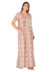 Urali® Women's Printed 100% Cotton Night Gown (Grey B1, 3XL) - S472