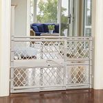 MYPET North States 40” Paws Portable Pet Gate: Made in USA, Expands & Locks in Place with No Tools. Pressure Mount. Fits 26"-40" Wide (23" Tall, Light Gray)