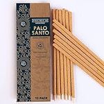 Palo Santo Incense Sticks (12 Pack) from Peru Premium Authentic - Handmade & Hand Rolled Natural Wood - Cleansing Bad Energy & Relieve Stress, Ethically Wild Harvested - Sustainable Packaging