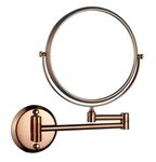 ANETTE® Wall Mount Shaving Mirror II Makeup Mirror II Bathroom Mirror with 5X Magnifying Mirror (Rose Gold,8 Inch)