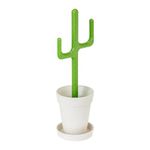 Vigar Cactus Toilet Brush Set, Eco-Friendly Toilet Bowl Cleaner with Cactus-Shaped Handle, Planter Base, and Saucer, for House, Bathroom, and Apartment Cleaning Must Haves