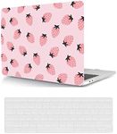 Laptop Hard Shell Case Compatible with MacBook Air 13.6 inch 2022 Release Model A2681 M2, Color Printing Plastic Protective Hard Shell Case Cover & Keyboard Cover, Strawberry