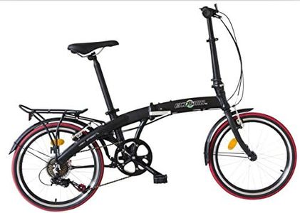ECOSMO 20" Lightweight Alloy Folding City Bike Bicycle, Small foldup size so fits most car boots easily, 7 Gears,11.5kg - 20AF09BL