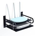 HNVNER Cable TV Box Bracket Projector Wall Shelf, Floating Shelves For Electronic Devices Such As Router, Modem, TV Box, Media Boxes, Sky Box, Speaker, Game Console (2 Tiers, Small)