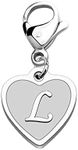 FAADBUK Initial Letter A-Z Alphabet Heart Charm for Bracelet Keychain Necklace Initial Stainless steel Clasp Clip on Charm, Metal, stainless steel