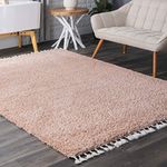 nuLOOM Neva Plush Shag Area Rug, 5' 3" x 7' 7", Pink