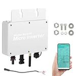 DEWIN Solar Micro Inverter, 400W MPPT Solar Grid Tie Inverter Waterproof micro inverter with WiFi Mobile Phone Monitoring System for Solar Panel Balcony Power Station