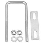 CNBTR M8 304 Stainless Steel Square U-Bolt Axle Plate U Bolt Kit 45x120mm(W x H)