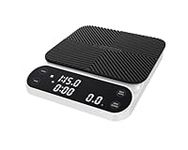 Maestri House S3 Coffee Scale with Timer, 3kg/0.1g Rechargeable Digital Scale, 3 Brew Modes, Adjustable Ratios & Flow Rate Display, Barista-Grade for Pour-Over, Espresso, French Press – White