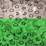 500 Pcs 4x7mm Acrylic Glow in The Dark Beads Stars Moon Hearts Petal Beads for Friendship Bracelets Jewelry Making