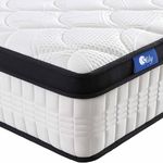 slily 12 Inch Double Mattresses 4ft6 for Back Pain Relief, Hybrid Pocket Sprung Memory Foam Mattress with Cool & Supportive, 7-Zone Medium Firm Mattress, 30cm Deep 135 X 190 cm